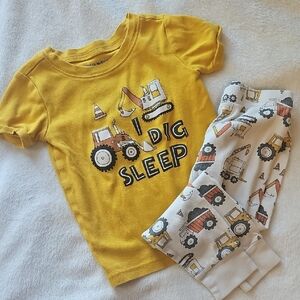Old Navy Yellow 'I Dig Sleep' Kids Pajama Set
